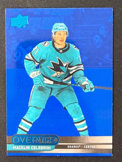 Macklin Celebrini #24 Overtime [Blue Foil]