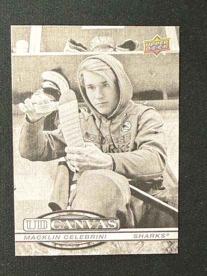 Macklin Celebrini #C-124 UD Canvas [Black & White]
