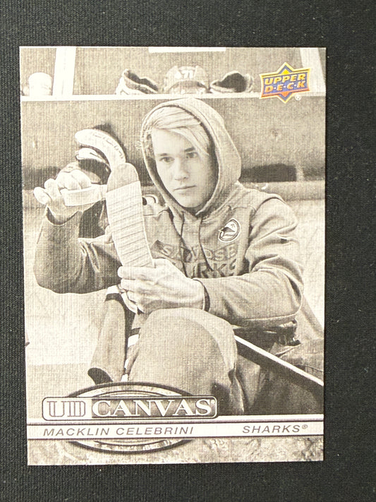 Macklin Celebrini #C-124 UD Canvas [Black & White]