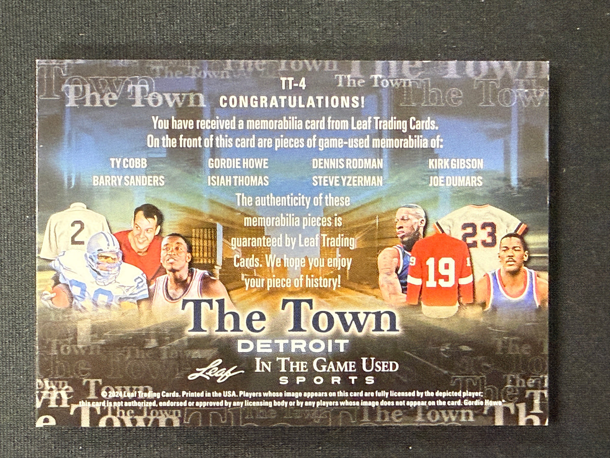 Cobb / Howe / Rodman / Gibson / Sanders / Thomas / Yzerman / Dumars #TT-4 The Town [Detroit] | 7/7