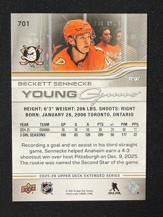 Beckett Sennecke #701 Young Guns