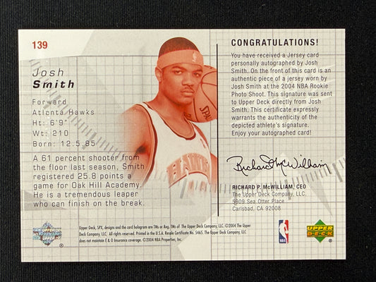 Josh Smith #139 Autographed Rookie Jersey /1999