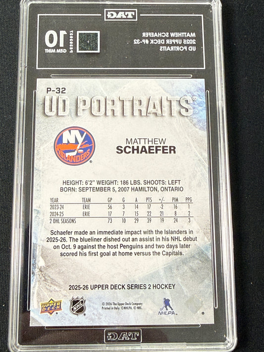 [TAG 10] Matthew Schaefer [RC] #P-32 UD Portraits