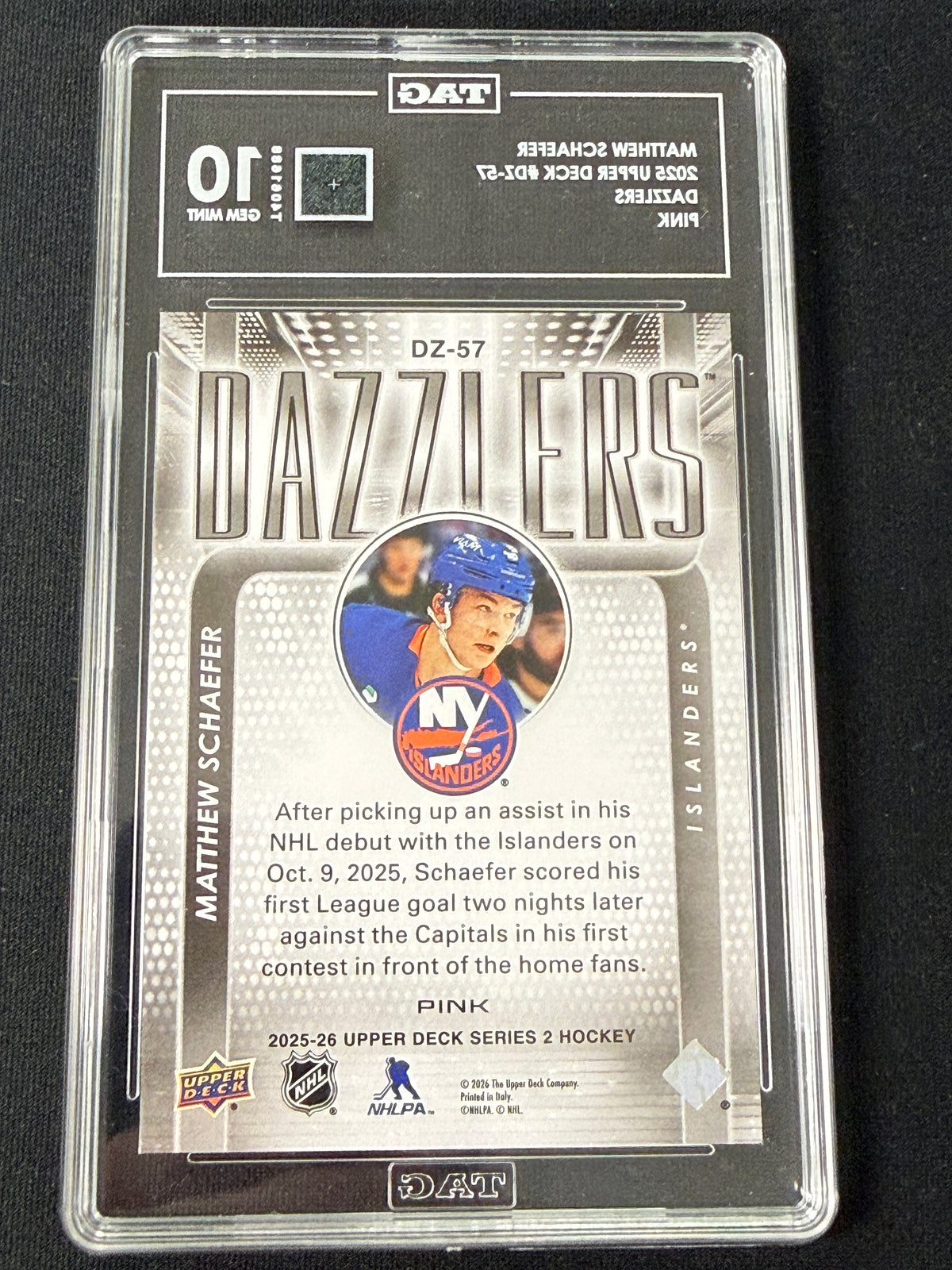 [TAG 10] Matthew Schaefer [RC] #DZ-57 Dazzlers [Pink]