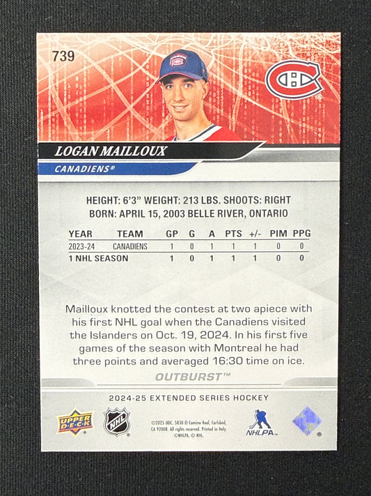 Logan Mailloux #739 1st Round [Red Outburst] /25