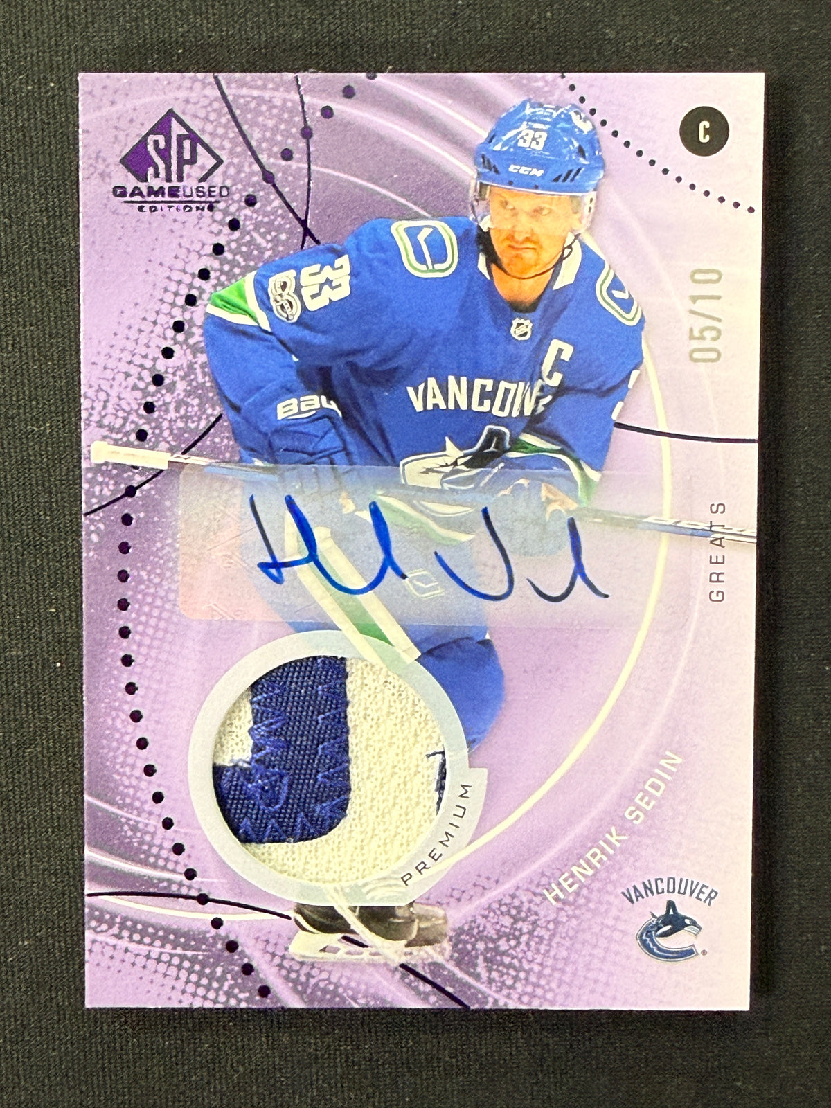 Henrik Sedin 25-26 SP Game Used 5/10