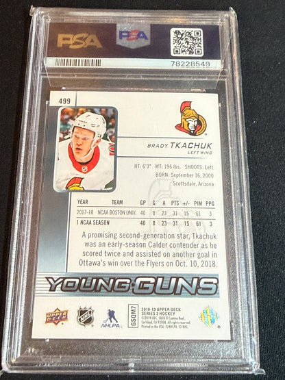 [PSA 9] Brady Tkachuk #499 Young Guns