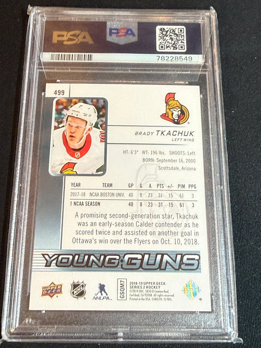 [PSA 9] Brady Tkachuk #499 Young Guns