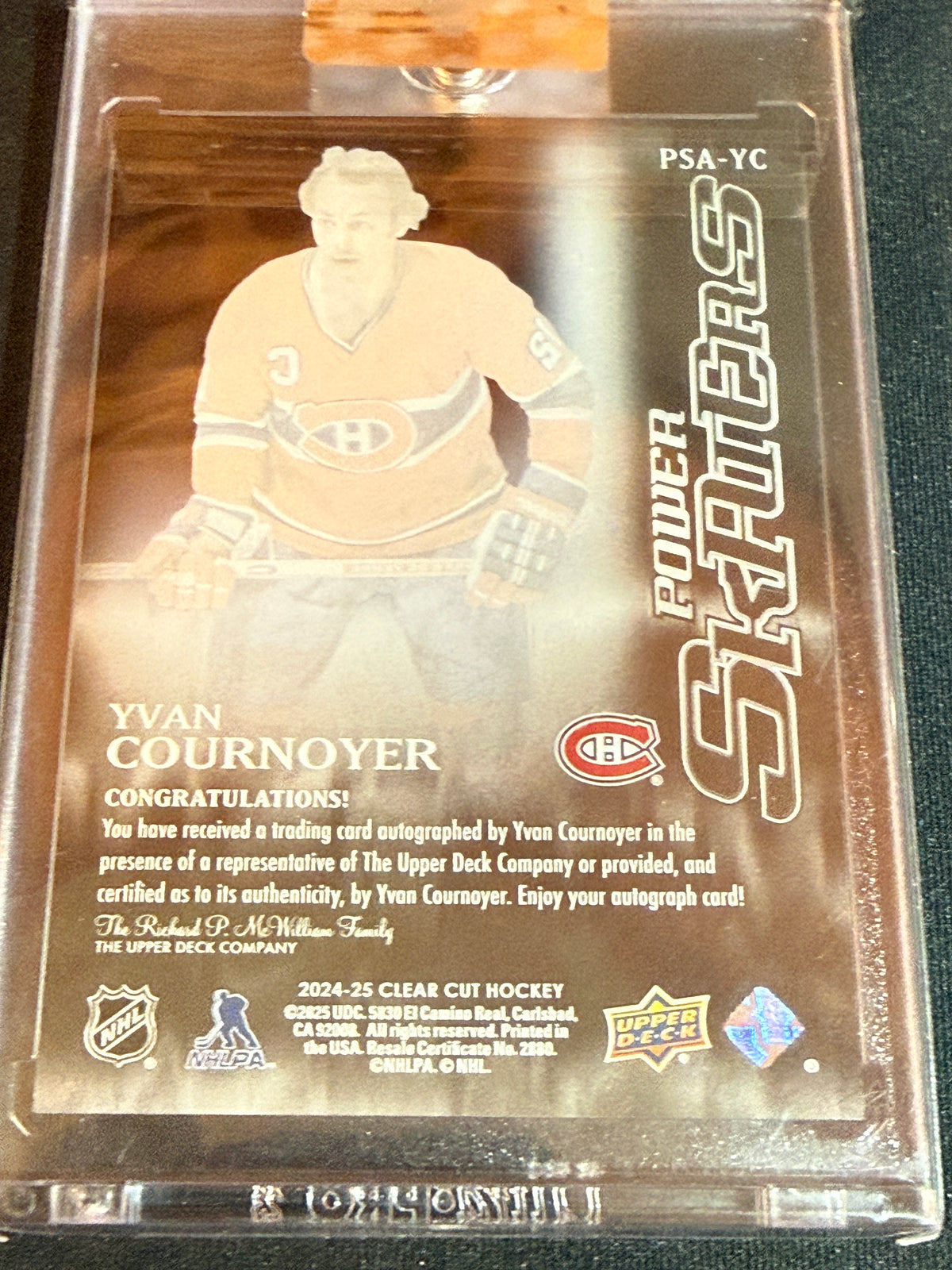 Yvan Cournoyer #PSA-YC Power Skaters Auto | 26/35