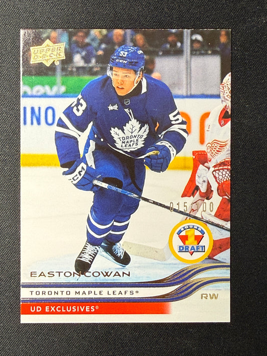 Easton Cowan #748 Round 1 Draft [UD Exclusives] /100