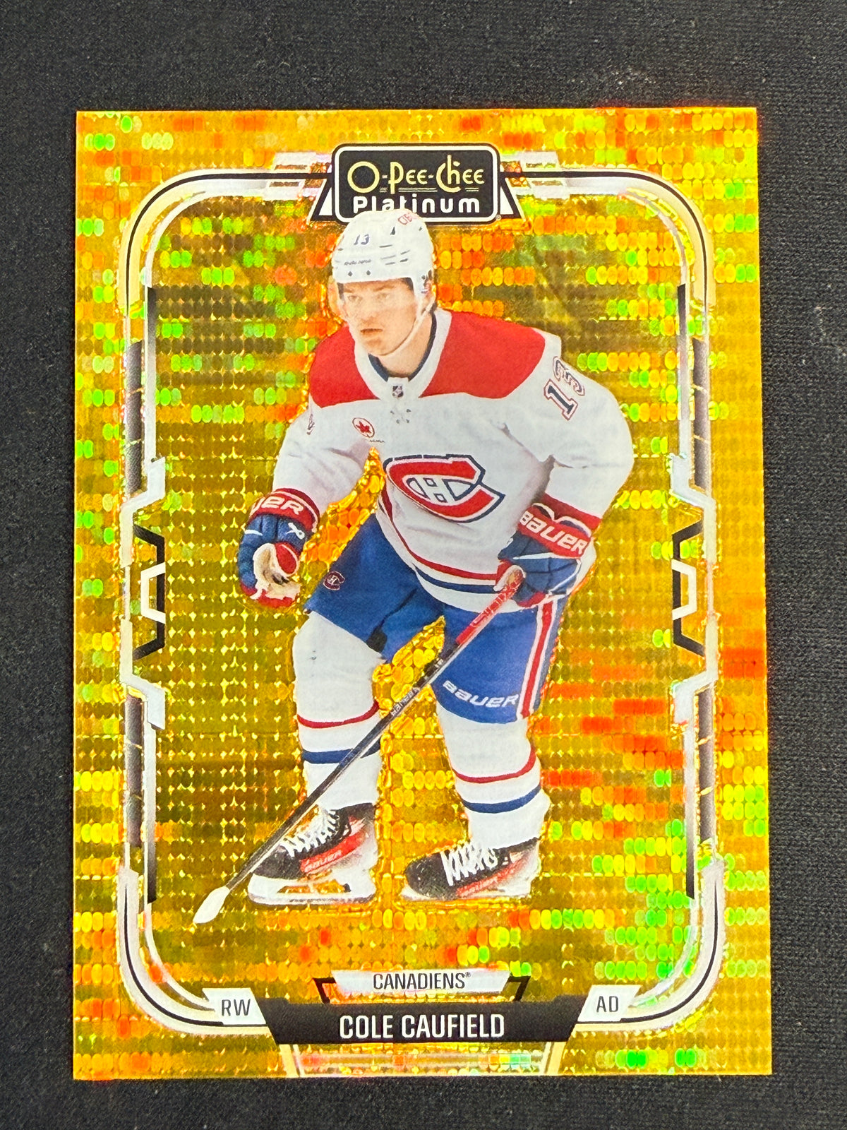 Cole Caufield #109 O-Pee-Chee Platinum [Seismic Gold] /50