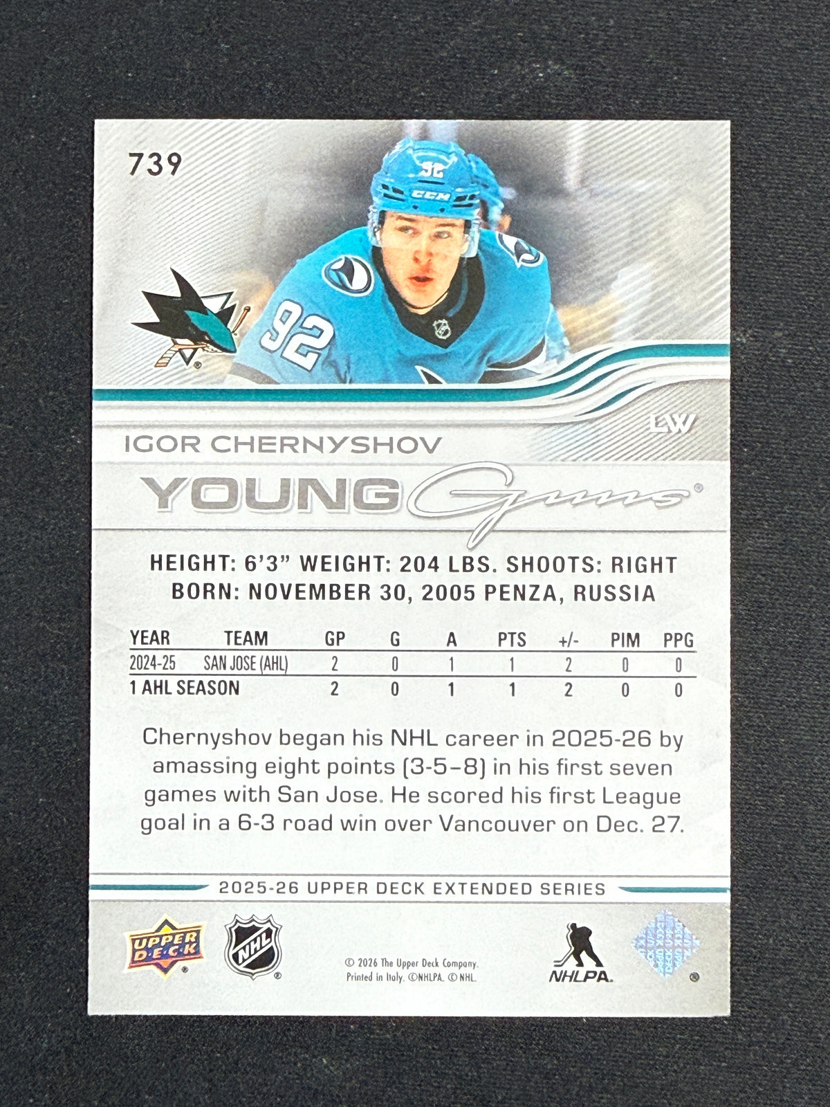 Igor Chernyshov #739 Young Guns