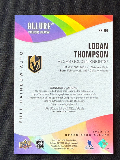 Logan Thompson #SF-94 Allure Color Flow [Full Rainbow Auto]