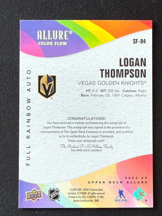 Logan Thompson #SF-94 Allure Color Flow [Full Rainbow Auto]