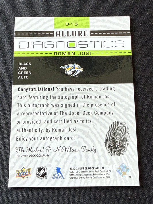 Roman Josi #D-15 Diagnostics [Black And Green Auto]
