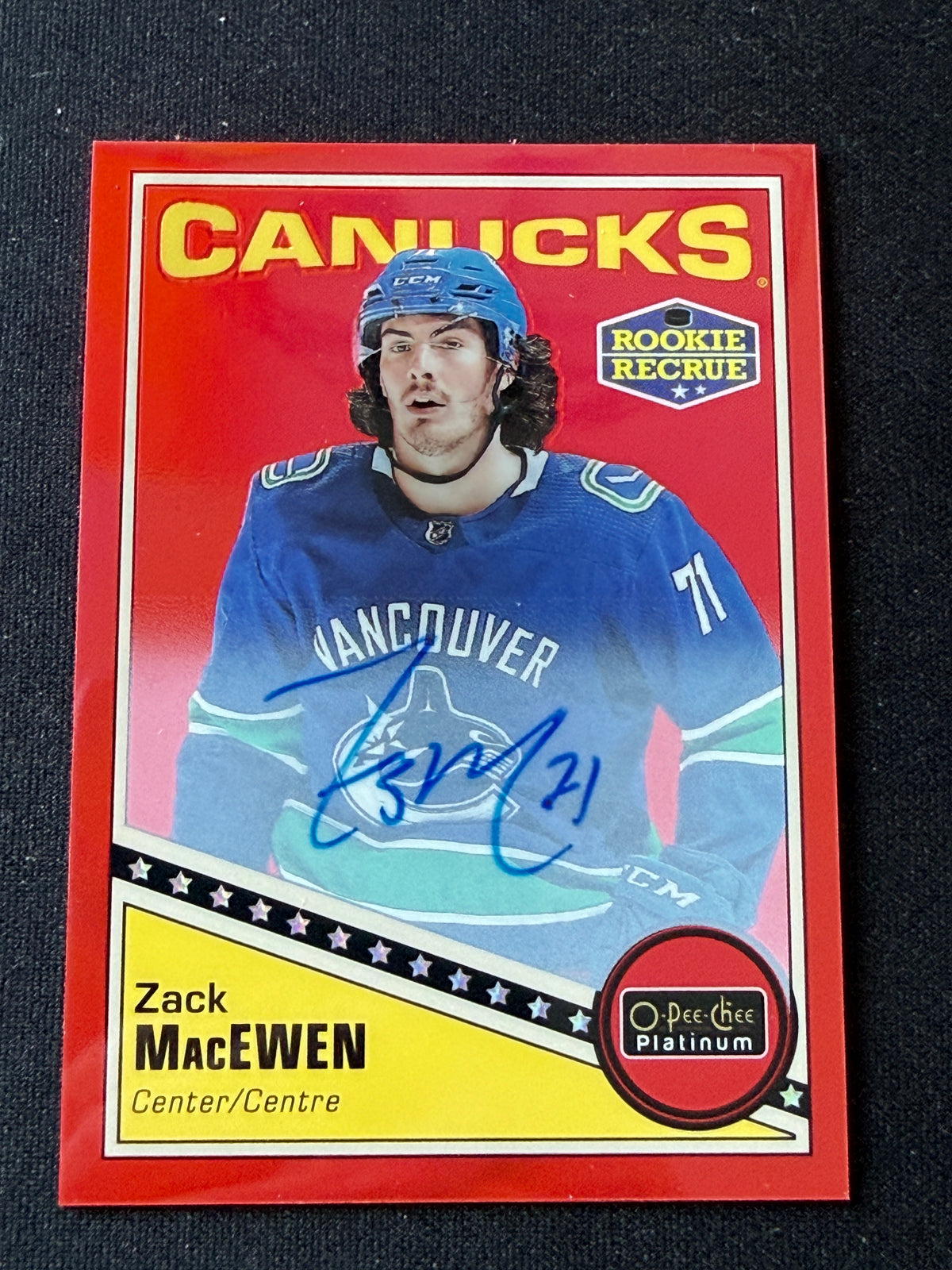 Zack MacEwen [RC] #R-70 O-Pee-Chee Platinum [Red Rainbow Auto]