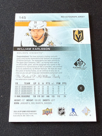 William Karlsson #145 [Red Autograph Jersey] /149