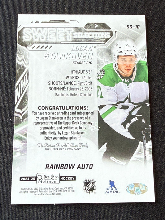 Logan Stankoven [RC] #SS-10 Sweet Selections [Rainbow Auto]