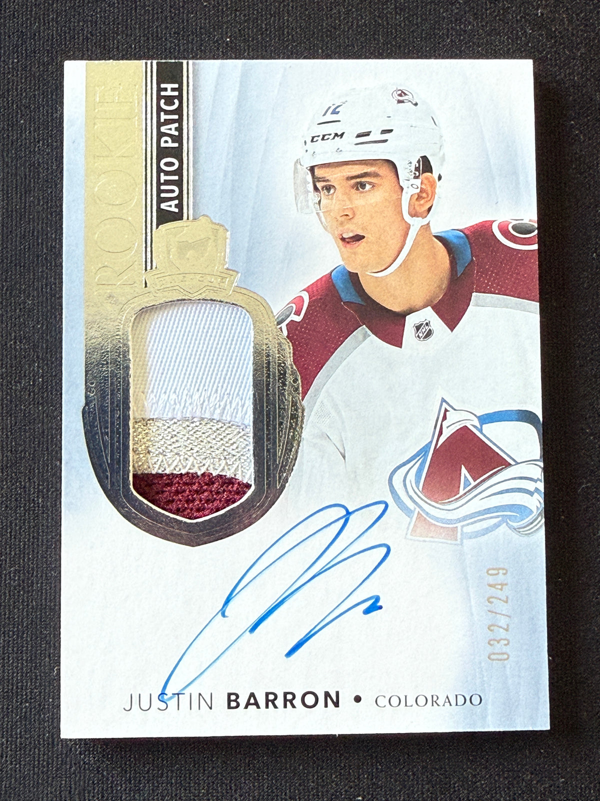 Justin Barron #185 Rookie Auto Patch /249