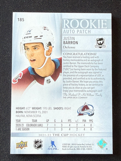 Justin Barron #185 Rookie Auto Patch /249