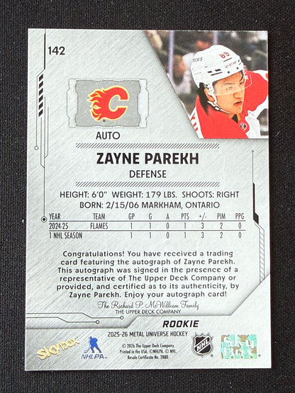 Zayne Parekh [RC] #142 Metal Universe [Auto]