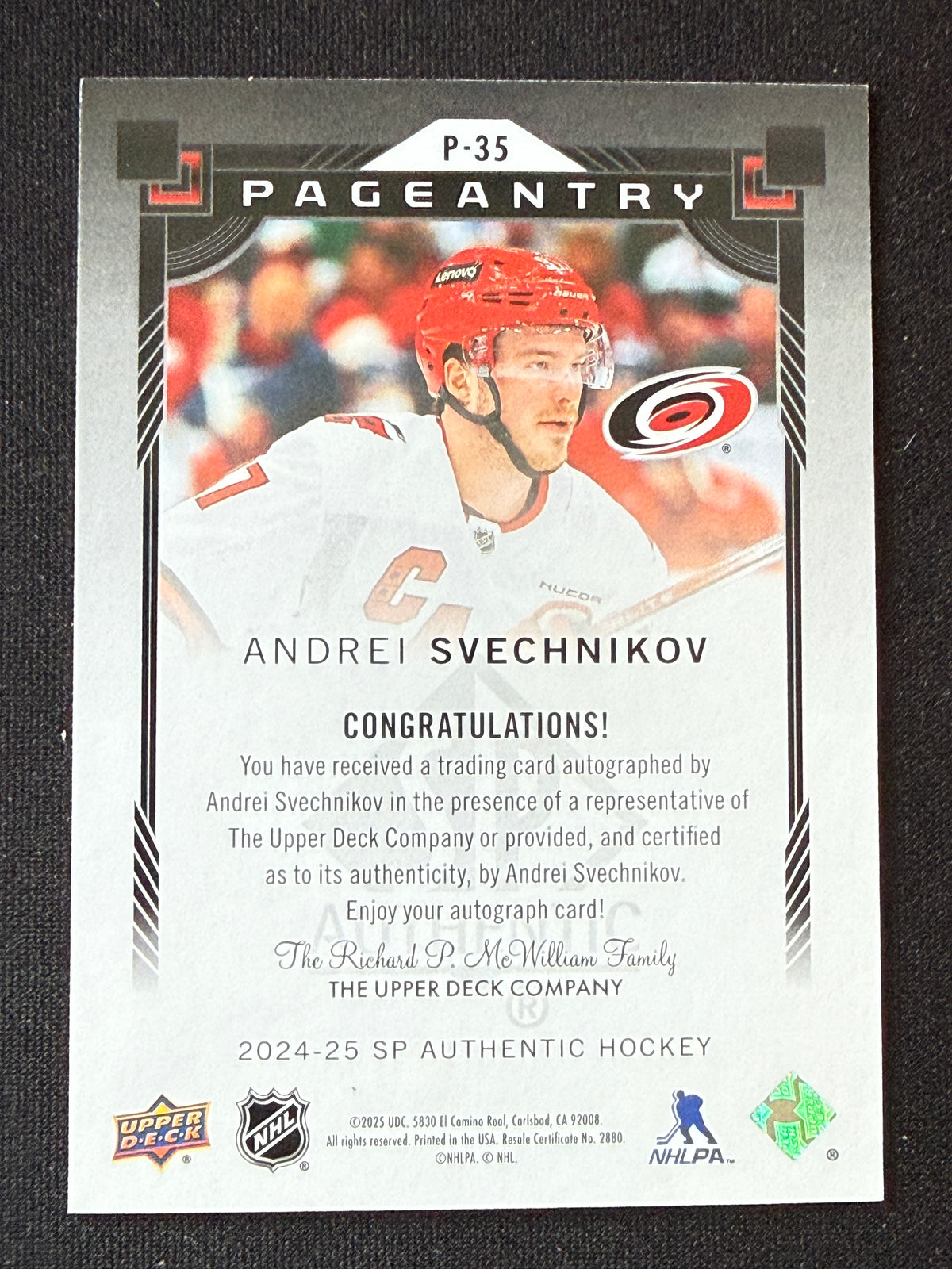 Andrei Svechnikov #P-35 Pageantry [Auto]