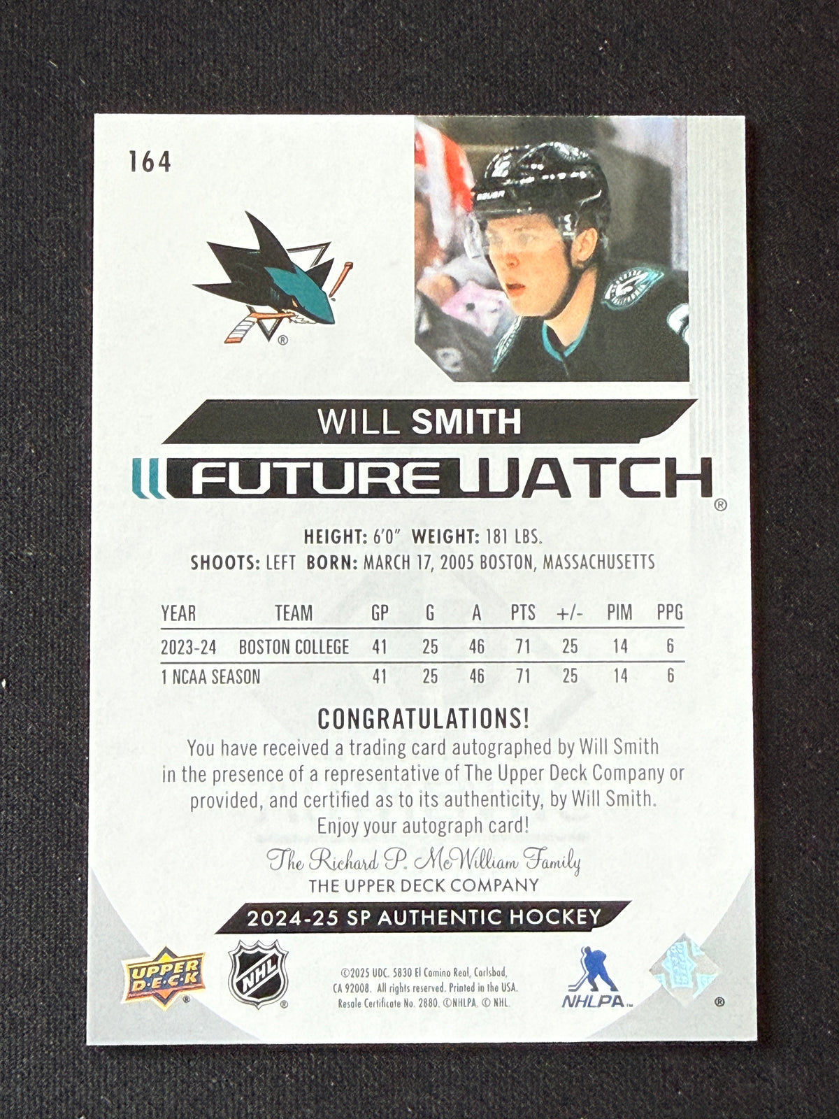 Will Smith #164 Future Watch Auto /599