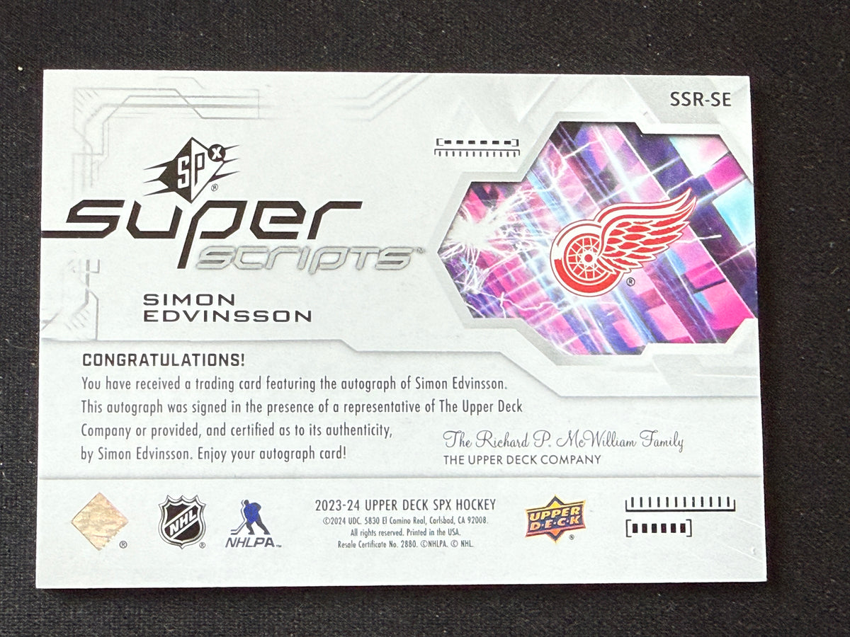 Simon Edvinsson #SSR-SE Rookie Super Scripts /25