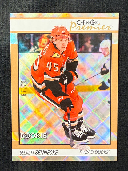 Beckett Sennecke [RC] #P-91 Premier [Diamond Foil] /75