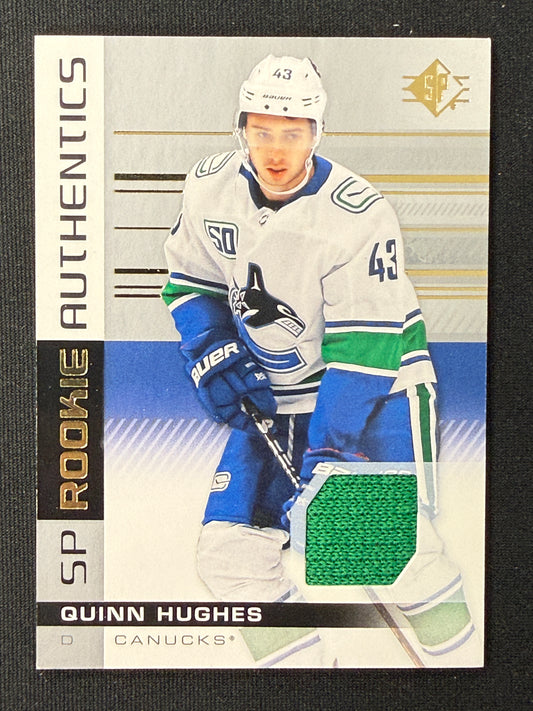 Quinn Hughes #136 SP Rookie Authentics Patch