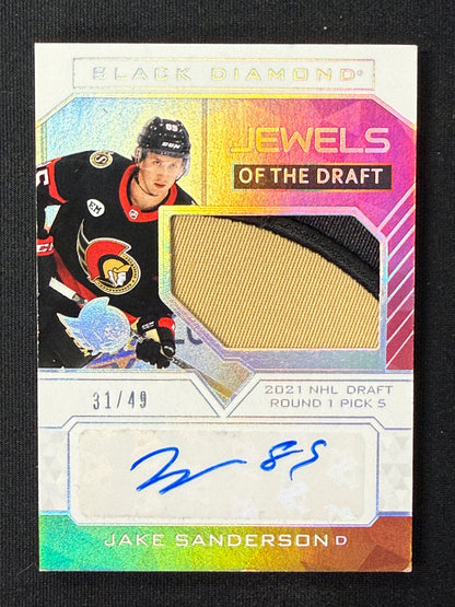 Jake Sanderson #JD-SA Jewels of the Draft | 31/49