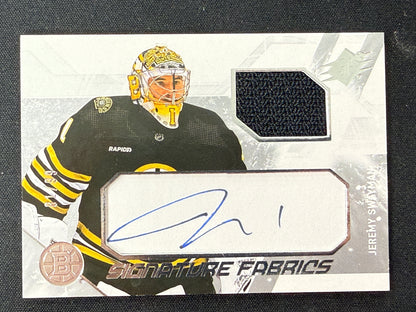 Jeremy Swayman #SF-SW Signature Fabrics /99