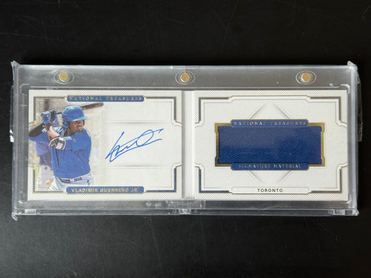 Vladimir Guerrero Jr. RC Toronto Blue Jays National Treasures Signature Material Booklet