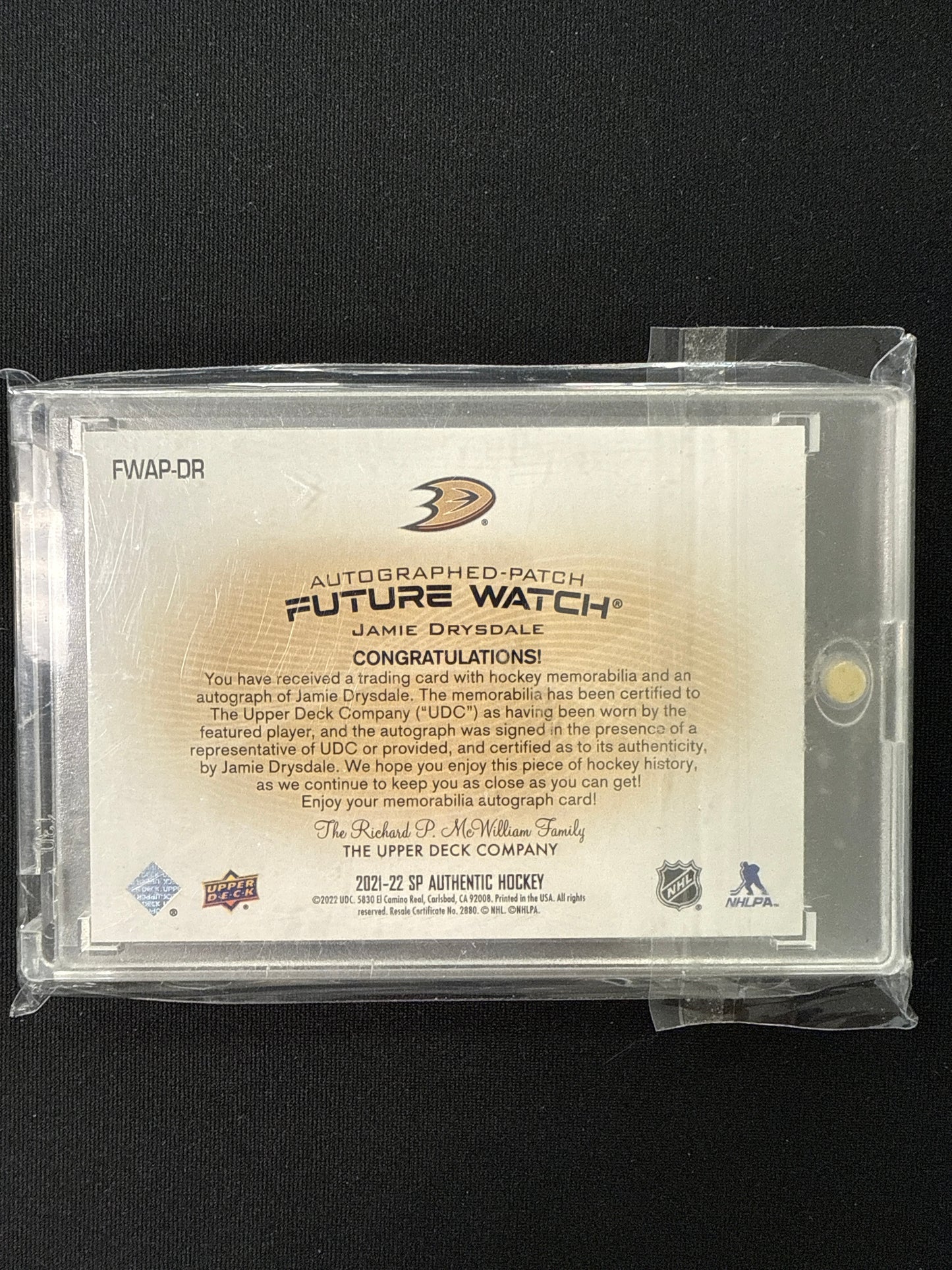Jamie Drysdale #FWAP-DR Future Watch