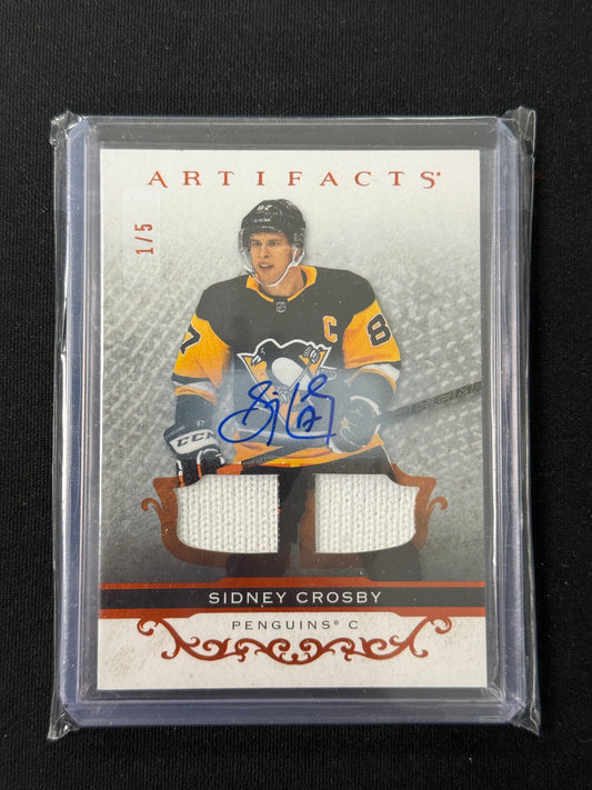 1/5 Sidney Crosby #116 Artifacts Auto Dual Patch