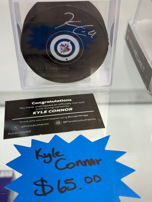 Kyle Connor Autographed Puck with Winnipeg Jets Logo