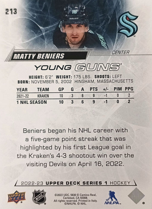 Matty Beniers #213 Young Guns