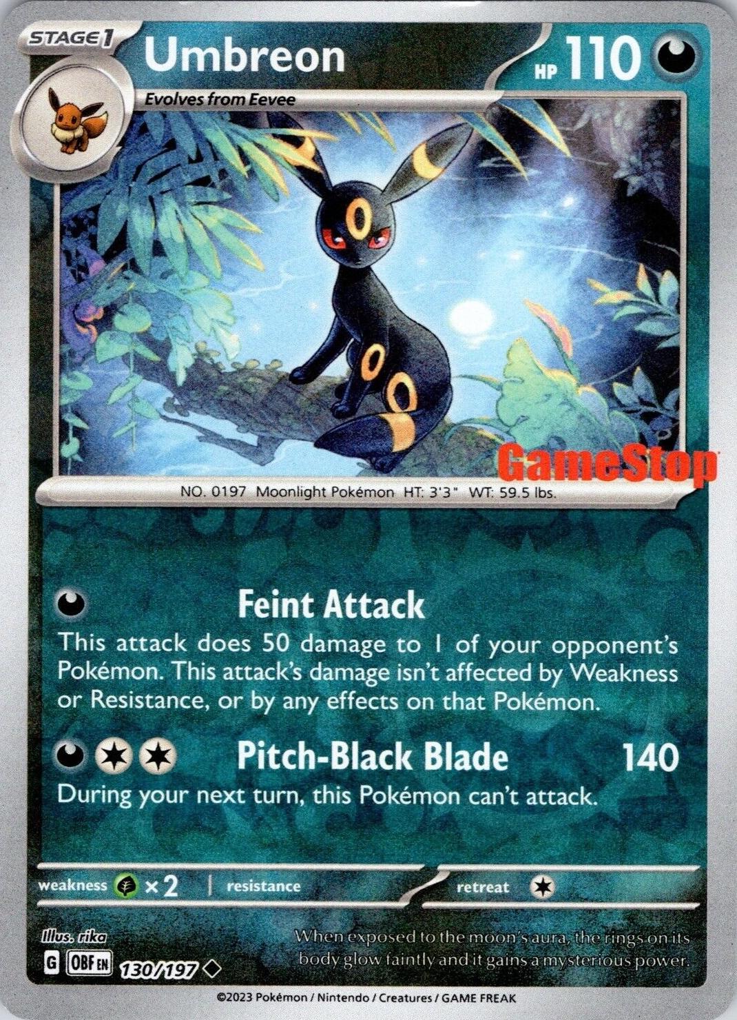 Umbreon [GameStop Stamp] #130 Obsidian Flames