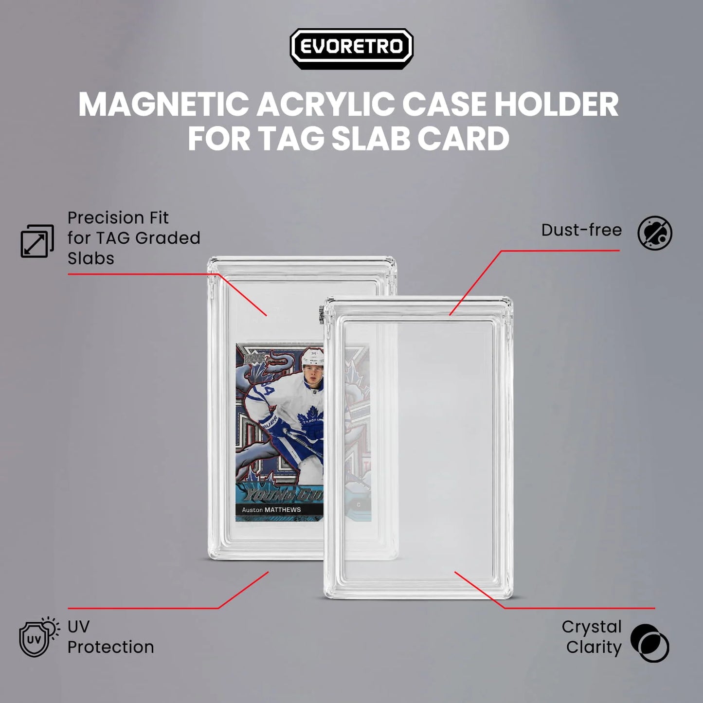 EVORETRO Magnetic Acrylic Case for TAG Graded Card