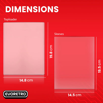 EVORETRO: Jumbo Toploader & Sleeves Bundle – 35pt (10 Toploaders + 10 Sleeves)