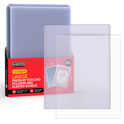 EVORETRO: Jumbo Toploader & Sleeves Bundle – 35pt (10 Toploaders + 10 Sleeves)