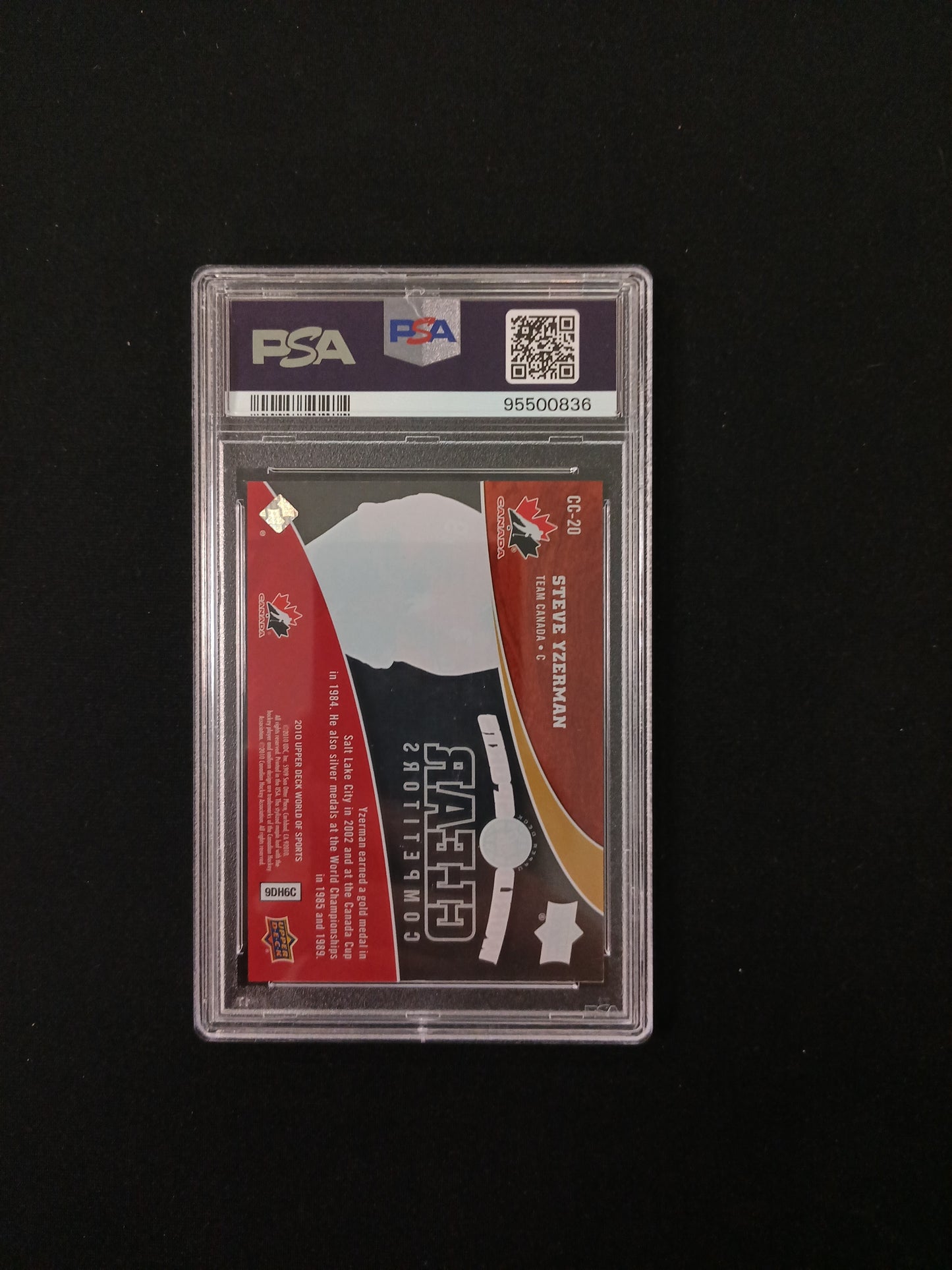 [PSA 9] Steve Yzerman #CC20 2010 World of Sports Clear Competitors