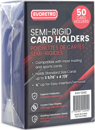 EVORETRO Semi-Rigid Card Holders - 50ct Pack