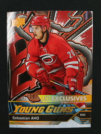 15/100 | Sebastian Aho #210 (#YGR-17) Young Guns Renewed [UD Exclusives]