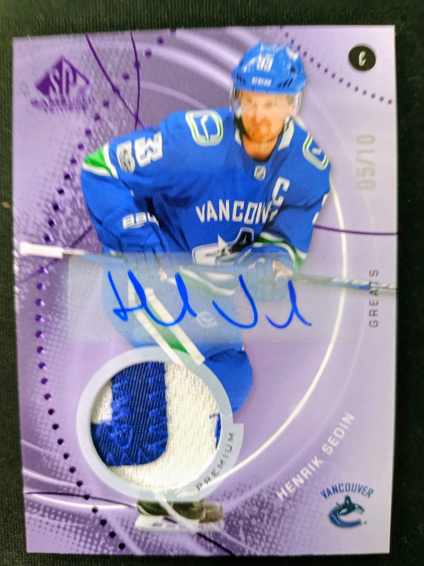 Henrik Sedin 25-26 SP Game Used 5/10