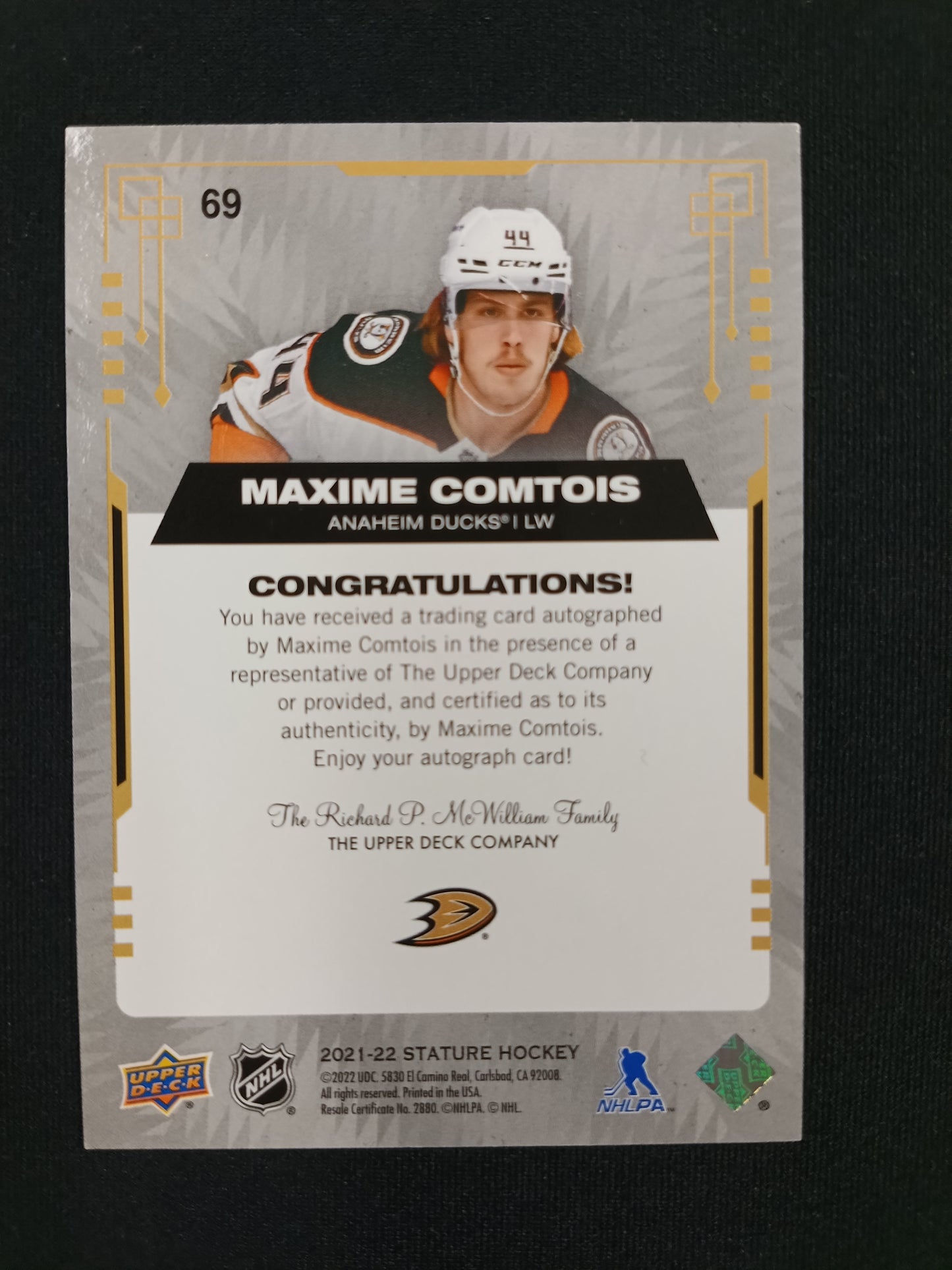 Maxime Comtois 21-22 UD Stature 8/10
