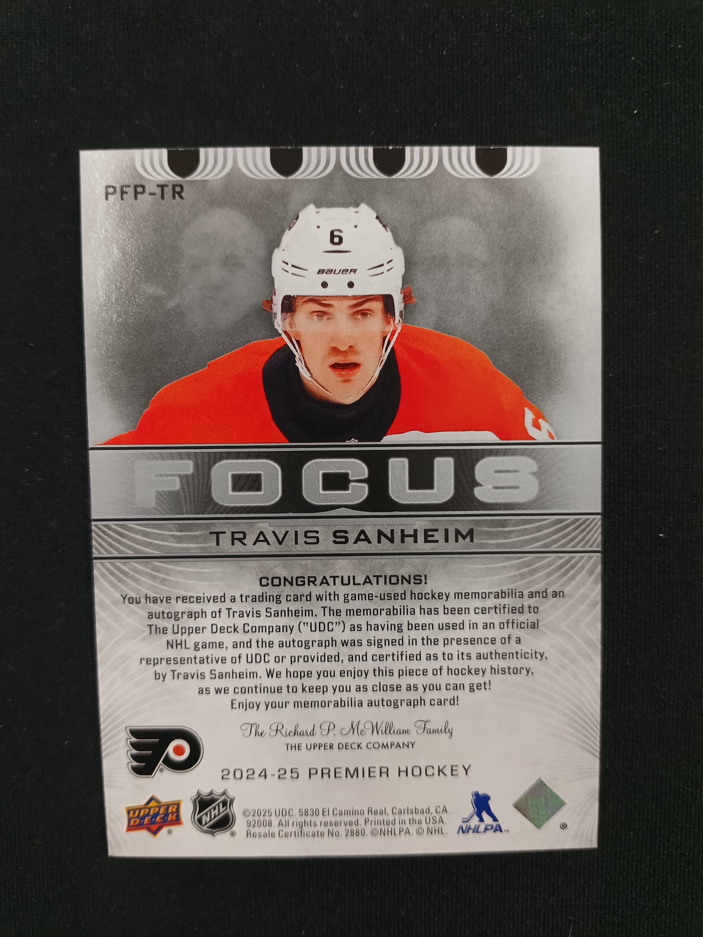 94/99 | Travis Sanheim #PFP-TR Premier Focus Auto Patch