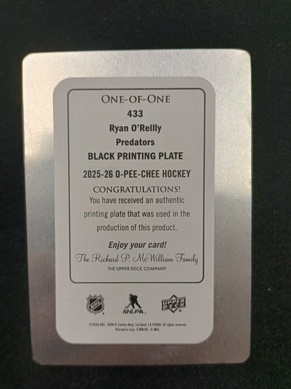 1/1 | Ryan O'Reilly #433 O-Pee-Chee [Black Printing Plate]