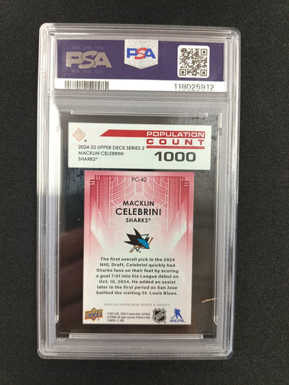 [PSA 9] Macklin Celebrini #PC42 Population Count 1000
