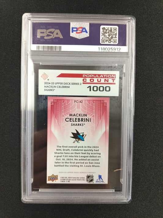 [PSA 9] Macklin Celebrini #PC42 Population Count 1000